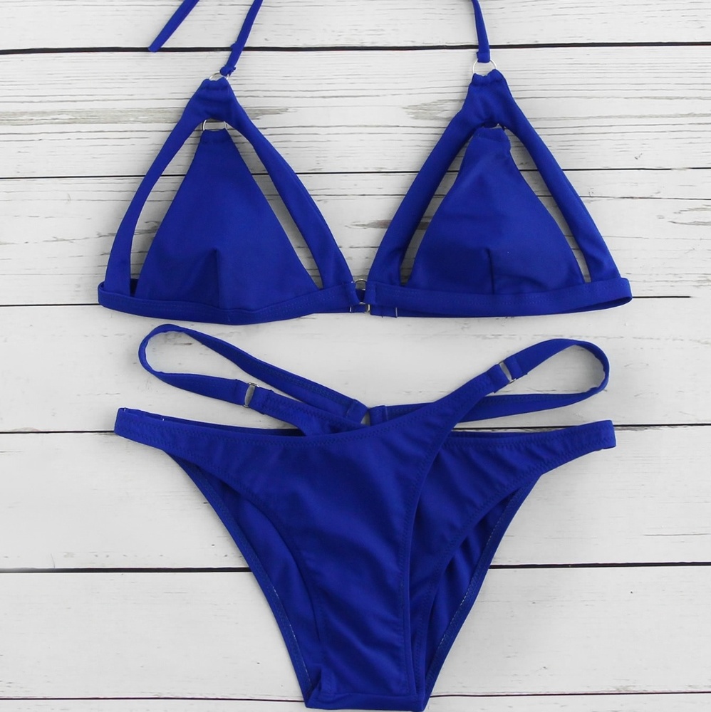 FINAL SALE!!! Royal blue triangle bikini set - Picture 5 of 7